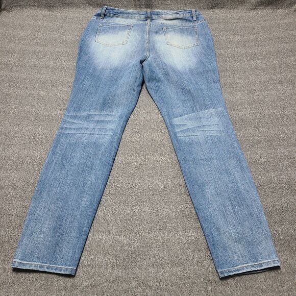 Ashley Stewart Womens Jeans 16 Slim Straight‎ Skinny Light Wash Denim Pants - Picture 7 of 9